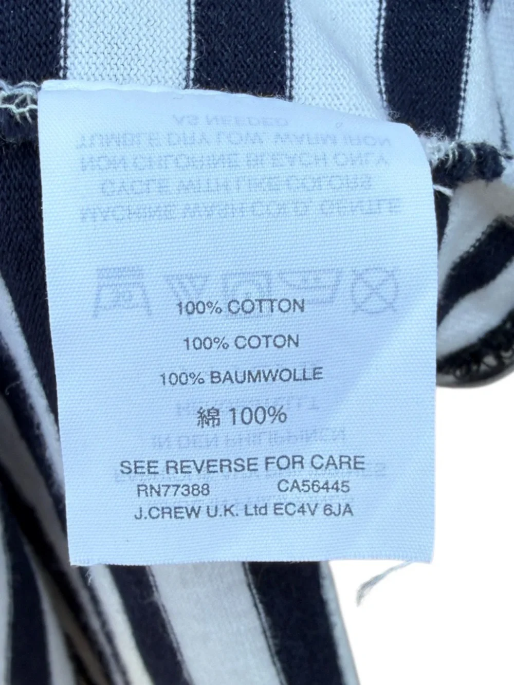 J.Crew Collection Size 0 Navy & White Striped Cotton Knit Maxi Dress